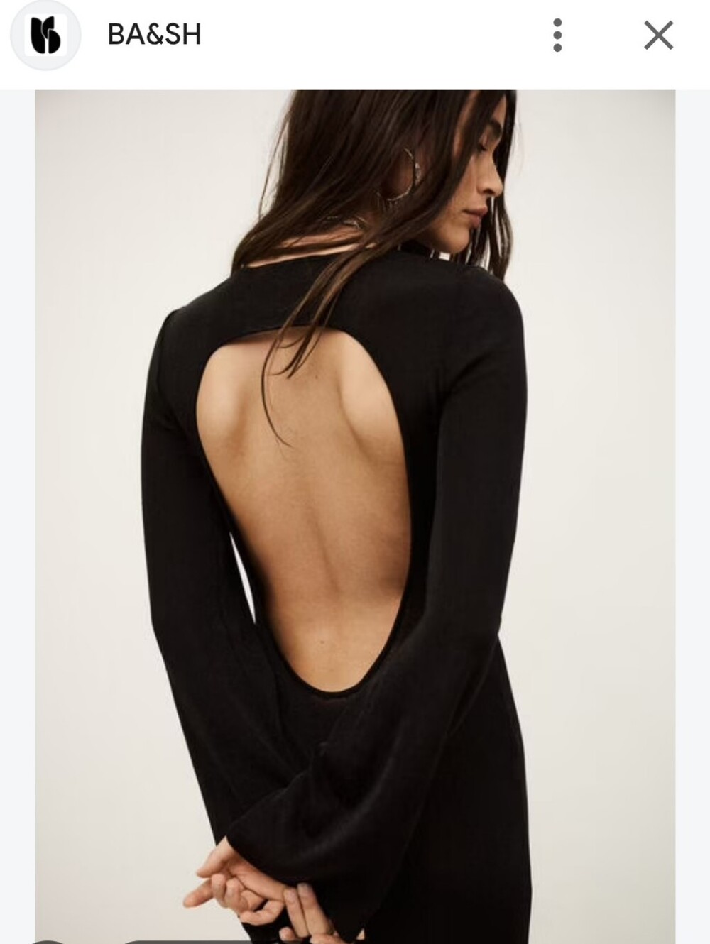 ba&sh Black Backless Lace Dress